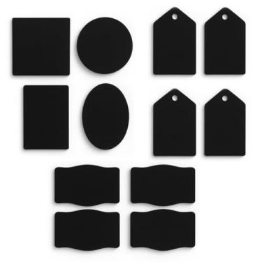 Imagem de Hampton Art Conjunto de placas de quadro-negro – Conjunto de mini placas de 12 peças para decoração de mesa, quadro negro pequeno, quadro de giz para casamentos, decoração de caixas, festas e eventos