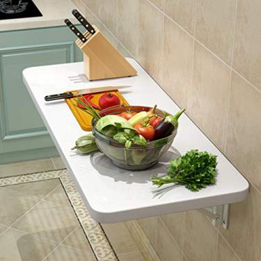 Imagem de Mesa de jantar dobrável montada na parede, mesa de jantar multifuncional flutuante, bancada de trabalho, 39 tamanhos, carga 99,8 kg, economia de espaço para escritório em casa (95 x 40 cm/37 x 16 pol