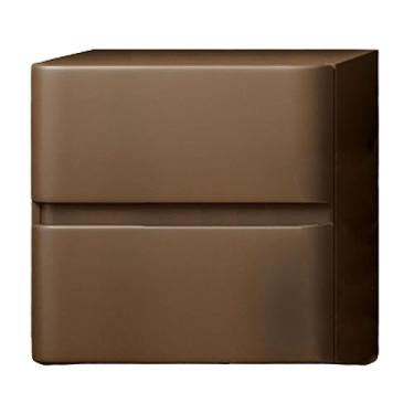 Imagem de Mesa de cabeceira funcional de madeira grande com 2 gavetas para quarto retangular prateleira de gaveta de armazenamento estreita móveis de cabeceira