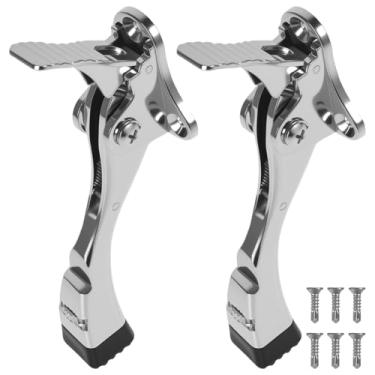 Imagem de MABCIRY 2 peças de rolha de porta de aço inoxidável, batente de porta com redução de ruído, suporte de portão resistente, rolha antiderrapante para garagem doméstica