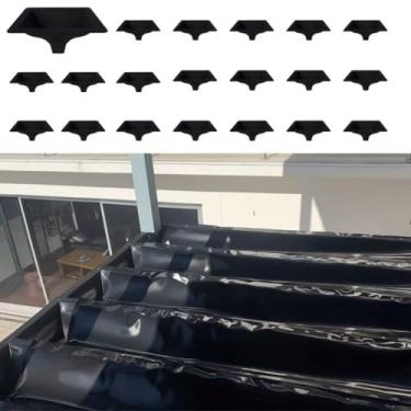Imagem de Emayuu Calhas pretas para sistema de drenagem embaixo do convés, calhas de PE para espaçamento de viga de 30,5 cm e 40,6 cm (20 peças)