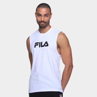 Imagem de Regata Fila Letter Masculina, Branco, Preto, P
