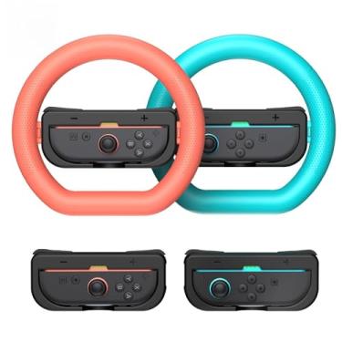 Imagem de GagaKing 2 Pack Steering Wheels for Nintendo Switch 2 Joy Con(2025), Detachable Controller Racing Wheels for NS2 Mario Kart World/ 8 Deluxe, Comfortable Grip, Family Games Swicth 2 Accessories