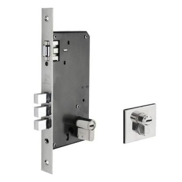 Imagem de Fechadura Rolete 03 Pinos Quadrada Polida Cil 7cm Multiponto - Fortezz