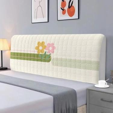 Imagem de Capa de cabeceira de cama, capa de cabeceira elástica à prova de poeira, lavável na máquina e resistente a rugas, capa protetora para decoração de quarto - tipo 02||120 cm