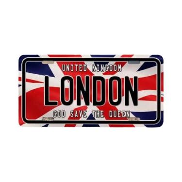 Imagem de Placa De Metal Britânica Union Jack God save the Queen 8x3.5 Polegadas