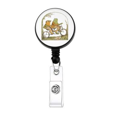 Imagem de Crachá inspirado em sapo e sapo inspirado em sapos e sapos, presente para melhores amigos, livro de histórias, mercadoria, sapo engraçado, retrátil B-adge (emblema de bicicleta de sapo)