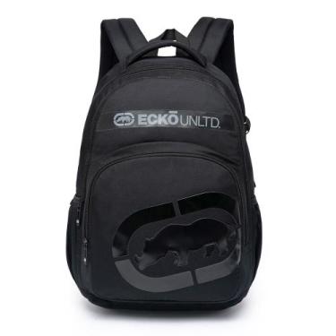 Imagem de Mochila Ecko Original Preta Resistente Reforçada, U, Preto