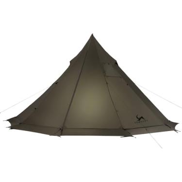 Imagem de MC TOMOUNT Tenda quente ultraleve de 1,6 kg com macaco de fogão, barraca Tipi para 4 temporadas, para 1 a 2 pessoas, para acampamento, nylon Ripstop 20D, à prova de vento, à prova d'água, tendas de