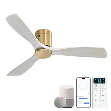 Imagem de Sofucor Ventilador de teto inteligente de 52 polegadas sem luzes, ventilador de teto de madeira maciça com Alexa/Google Assistant/APP/controle remoto - ventiladores de teto externos modernos sem luz