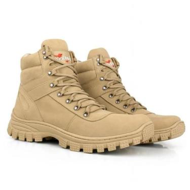 Imagem de Bota Masculina Militar Desert Couro Cano Curto Semi Impermeável Coturn