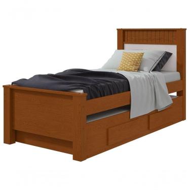 Imagem de Cama Solteiro Bibox 2 Gavetas Athenas Frassino Off White