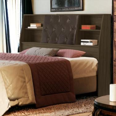 Imagem de Cabeceira Com Estofado Núbia Casal Castanho E Nogal Cambel