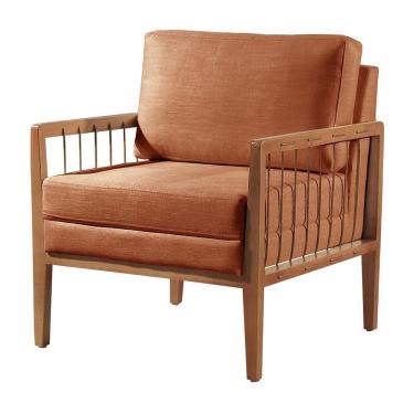 Imagem de Poltrona Gael Luxo Madeira Maciça Castellar Móbile Linho Terracota Linho Terracota