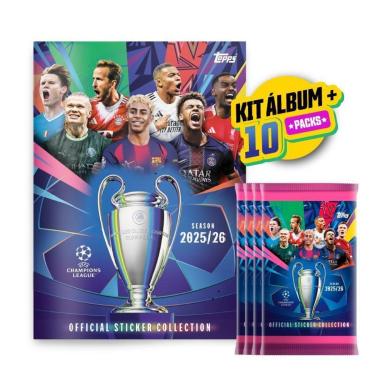 Imagem de Kit Livro Ilustrado Capa Brochura + 10 Envelope Sticker UEFA Champions League 2025/26-Unissex