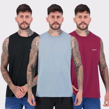 Imagem de Kit 03 Regatas Nicoboco Bordô Preta e Cinza - Nicoboco, Dokos, Rourke,