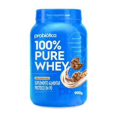 Imagem de Whey Protein 100 Pure 900g Pote Probiotica, Cookies and cream