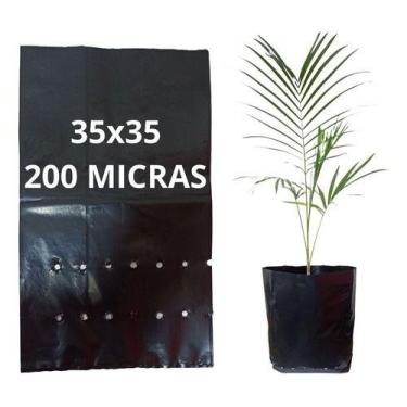 Imagem de Saco Saquinho Para Mudas Plástico Preto 35x35cm 100 Unidades - Sinal Í