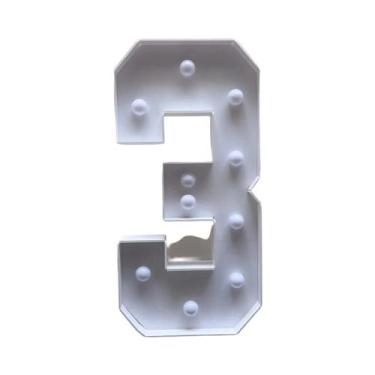 Imagem de Estrutura Digital De Luz Branca Para Letreiro Luminoso 73cm Com Número