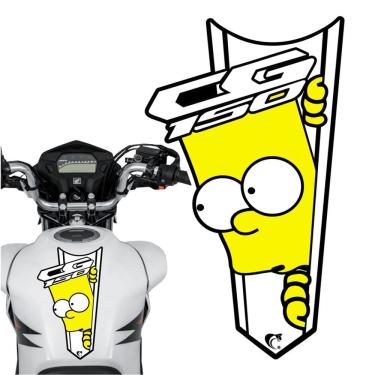 Imagem de Adesivo Faixa Gravata Sem Resina Moto Cg 150/160 Bart Simpson Branco Cor Cg 150