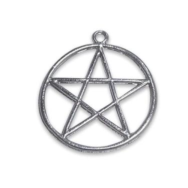 Imagem de Pingente Prata Pentagrama Wicca Proteção Espiritual 4 cm - Flash