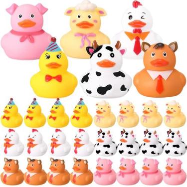 Imagem de Conjunto de brinquedos de banho HyDren de 72 peças Farm Animal Rubber 