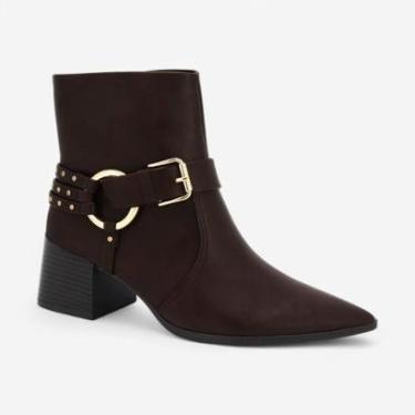 Imagem de Bota Ramarim Cano Curto Feminina Marrom-Feminino