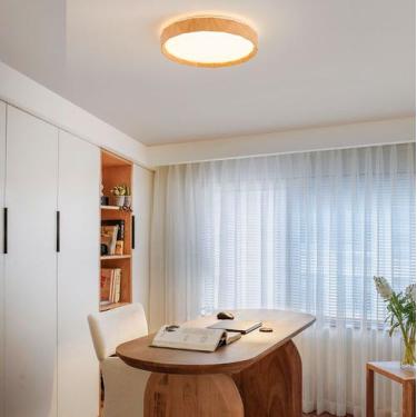 Imagem de Plafon de Sobrep Redondo Estilo Madeira 38,5cm Led 25W Bv - NITROLUX