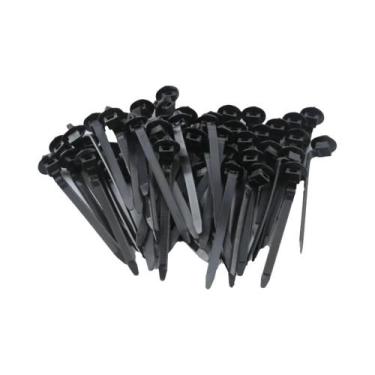Imagem de Abraçadeiras De Nylon Pretas 100 Peças, Clipes De Fixação De Chicotes 