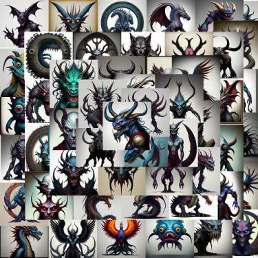 Imagem de Adesivos clássicos de montanhas e rios Cthulhus 52 unidades - yiweisai