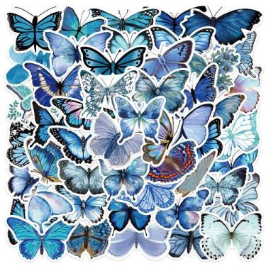 Imagem de Adesivos Blues Butterflys em vinil impermeável Anime S (50 unidades) -