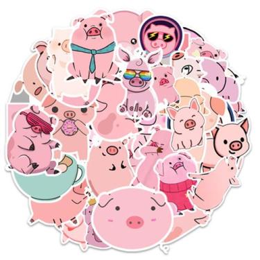 Imagem de Adesivos de vinil impermeável Pigs, anime, 50 unidades/lote para lapto