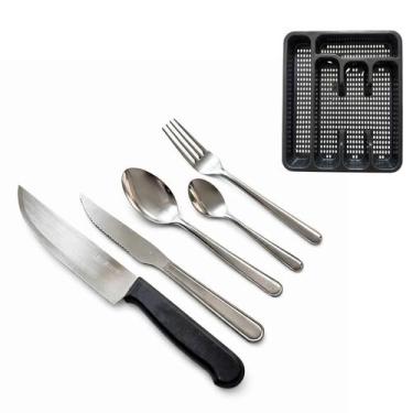 Imagem de Jogo 26 Talheres em Inox Com Suporte Faca P/ Churrasco- Asda - Fratell