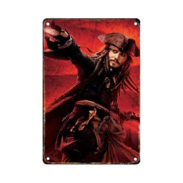 Imagem de Placa De Metal Retrô Piratas Do Caribe Disney Arte De Parede Decoração