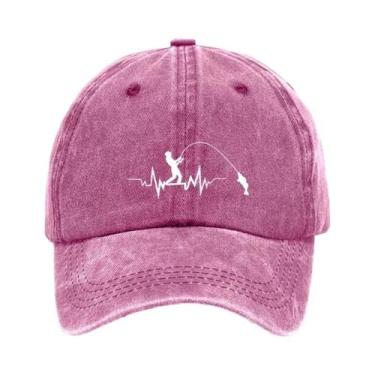 Imagem de Boné De Beisebol Unissex Retrô Com Estampa De Pesca, Proteção Solar, C