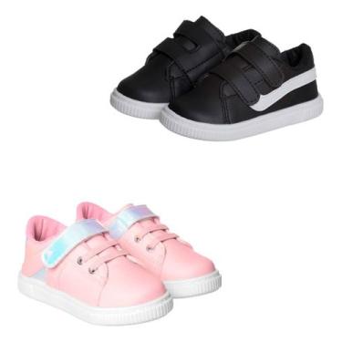 Imagem de Kit 2 Pares Tenis Infantil Feminino Anatomico Confortavel - Mimoflex, 
