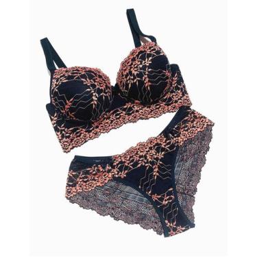 Imagem de Conjunto Lingerie Plus Size com Bojo Sensual de Renda Luxo Conforto - 
