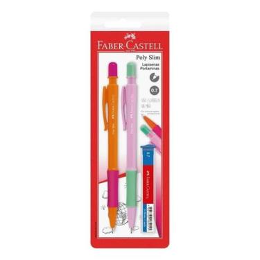 Imagem de Kit 2 Lapiseira Poly Slim 0.5mm Rosa E Roxa Faber Castell Coloridas