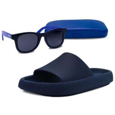 Imagem de Kit Infantil Pópidi Óculos + Chinelo Slide Nuvem Menino-Masculino