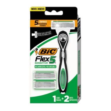 Imagem de Aparelho de Barbear BIC Flex 5 Sensitive Recarregável 5 Lâminas