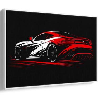 Imagem de Quadro decorativo Carro Esportivo Acelerando no Horizonte Noturno - Ar
