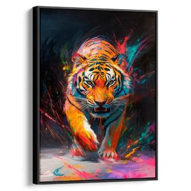 Imagem de Quadro decorativo Caminhar do Tigre - Art Canvas, 60 x 40 cm, Preto