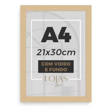 Imagem de Moldura A4 21x30 Certificado Impressão Fotografia Com Vidro - Madeira 