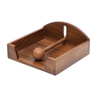 Imagem de Porta Guardanapo Madeira de Acácia 17x17 Mesa Posta - Tuut