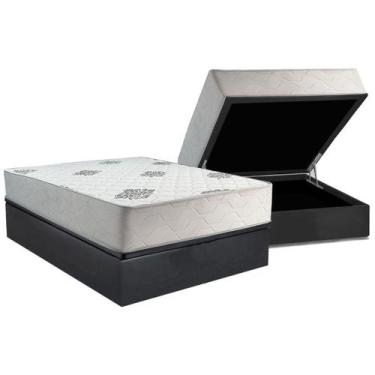 Imagem de Cama Box Baú Casal + Colchão Ortopédico Inovaflex Comfort
