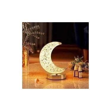 Imagem de Luminária Lua Abajur LED Quarto Luz Noturna Dormir Presente Decoração 
