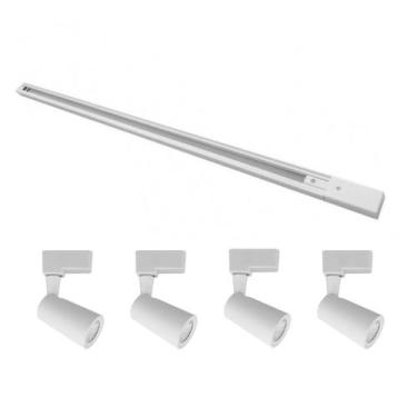 Imagem de Trilho Eletrificado 1m + 4 Spots Led 7w Bivolt Iluminação e Decoração 