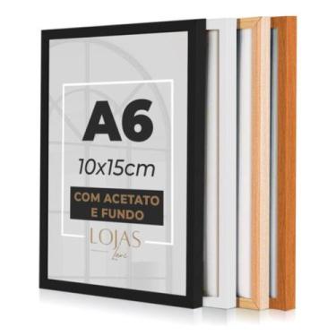 Imagem de Kit 2 Molduras Porta Retrato A6 10x15cm Acetato Fundo Liso Quadros Fot