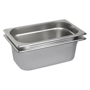 Imagem de 2 Cubas Gastronômica Buffet GN 1/4 100mm Aço Inox Sem Alça - BONSUCESS