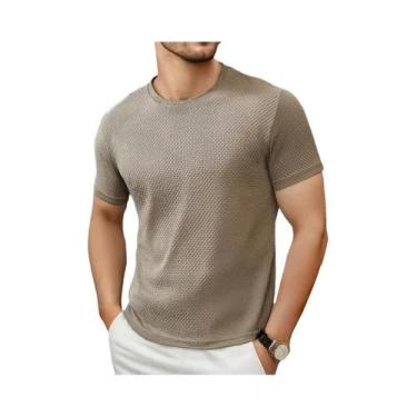 Imagem de Camiseta Masculina Casual De Verão Respirável Com Gola O E Manga Curta
